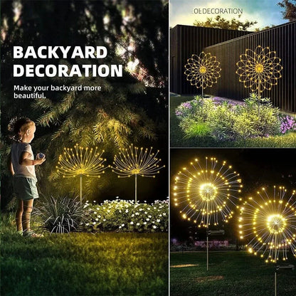 LED Solar Firework Lights Garden Decoration