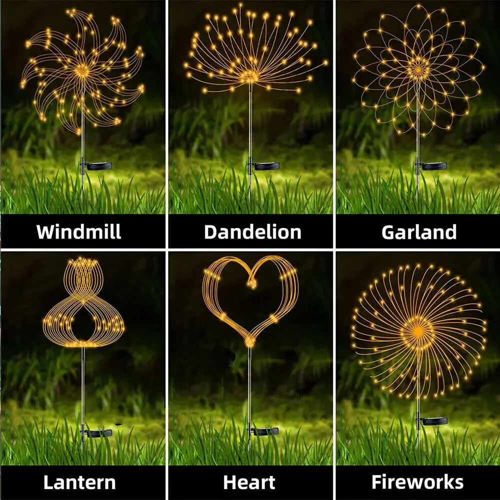 LED Solar Firework Lights Garden Decoration